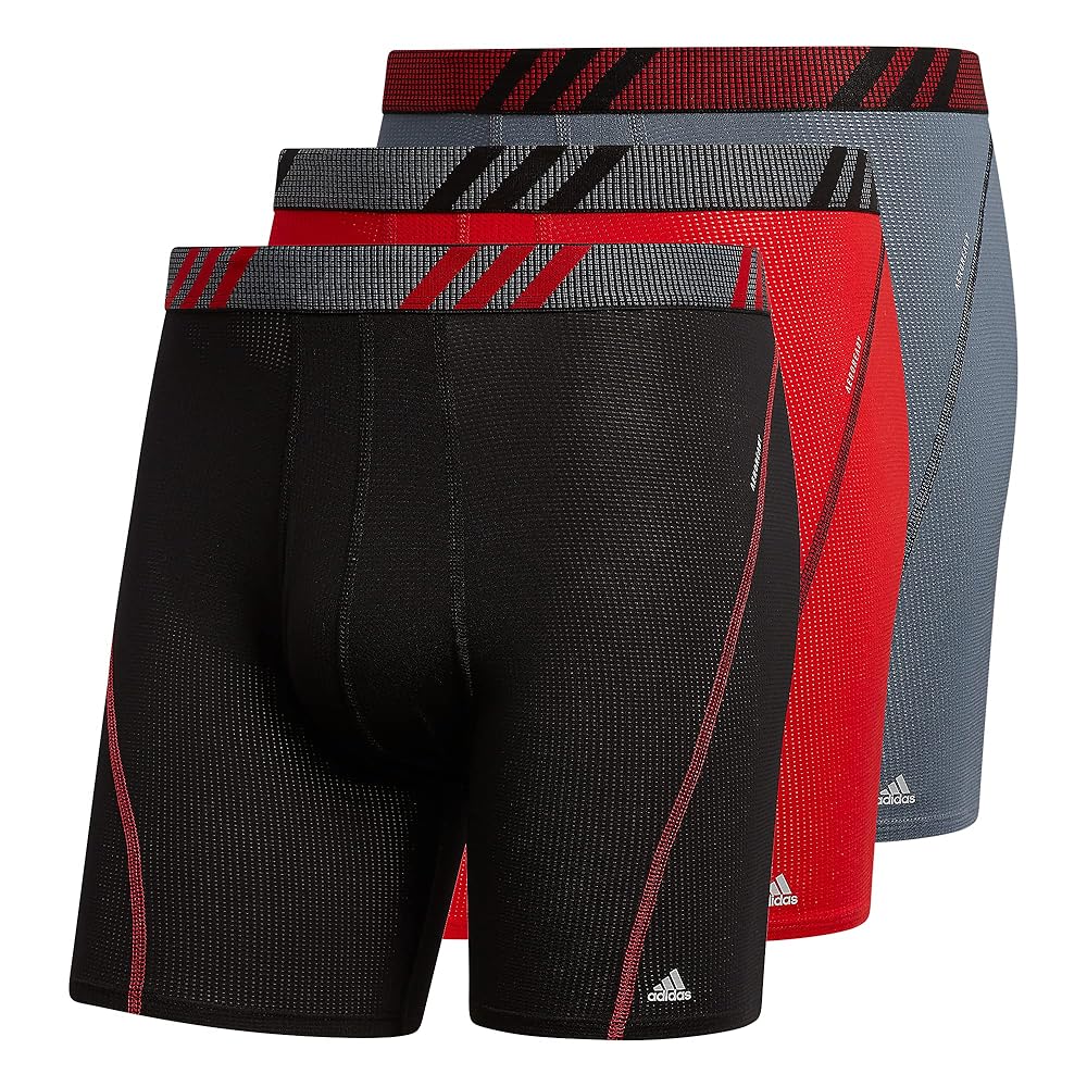 adidas Men's Sport Performance Mesh Boxer Brief Underwear (3